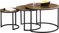 en.casa Salontafel Arvidsjaur set van 3 zwart en houtkleurig