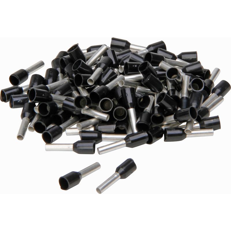 Adereindhuls met kunststofkraag 1,5mm² zwart (100 stuks)