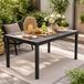 Table de jardin, table d'extérieur, table de camping, anthracite, 138x80x72 cm, aspect bois