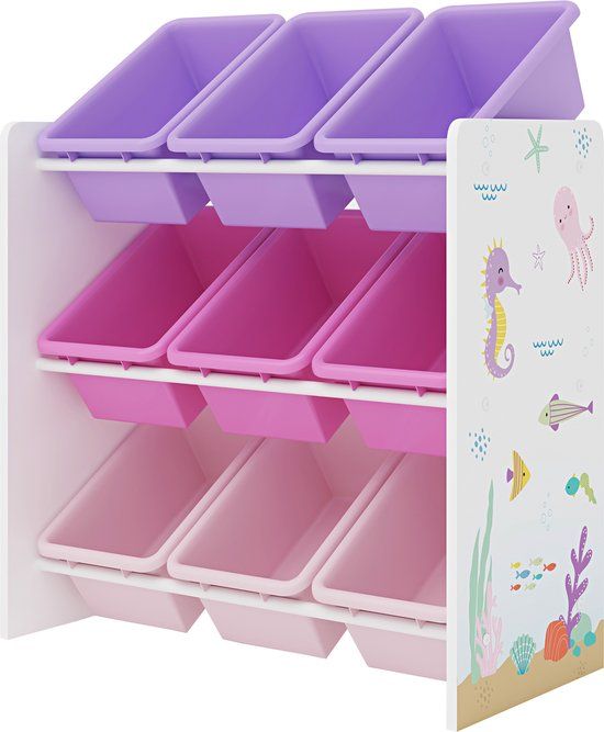 Kinderrek Muxía speelgoedkast 60x62x26,5 cm oceaan motief