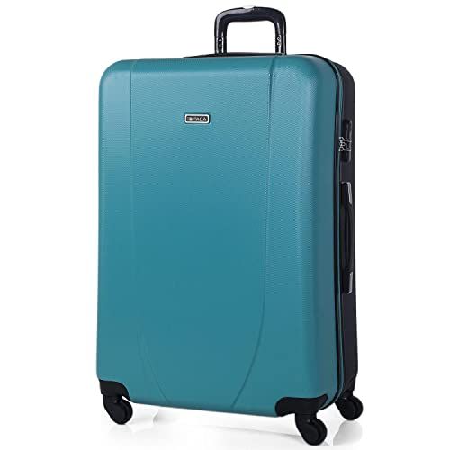 ITACA - Lichtgewicht Koffer Groot - ABS Hard Shell Reiskoffer - TSA-Cijferslot - Turquoise-Anthraciet