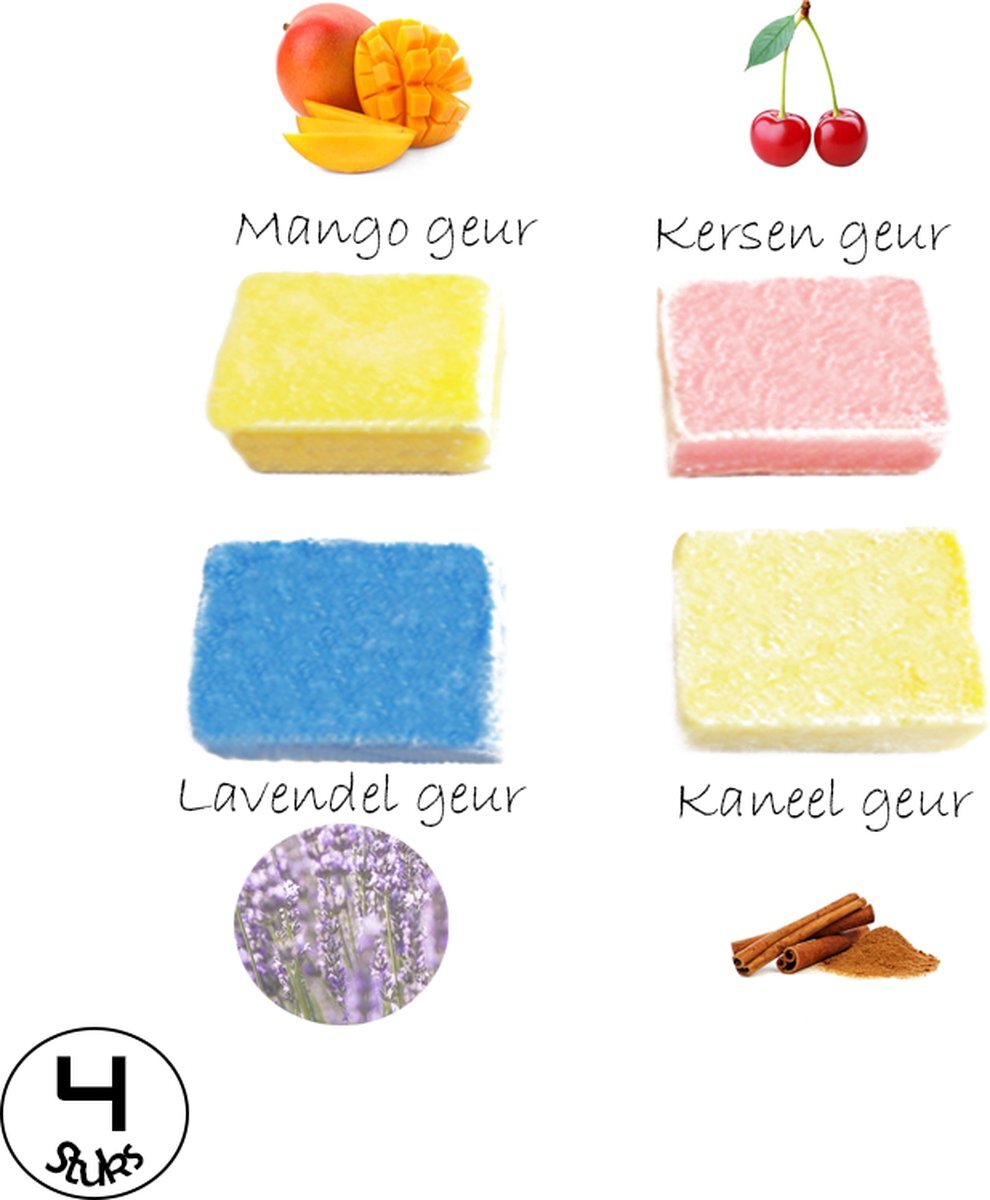 Wehl products Scentchips 4 geuren - Lavendel, Kaneel, Kersen, MAngo Heerlijke amber scentchips - bolsius - Amber blokjes