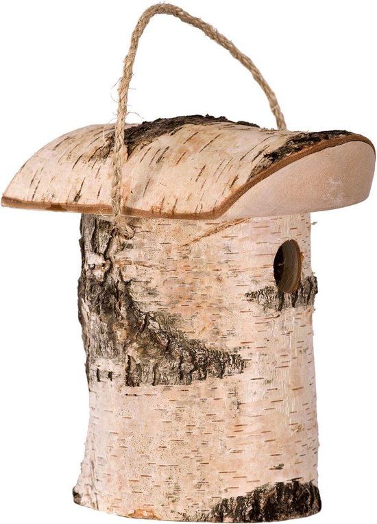 2L Home and Garden Nesting Box - Brown - Wooden - Standing and Hanging