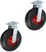 Merkloos Zwenkwiel Luchtband - Set van 2 - 26 cm - 240 kg - Zwart/Rood