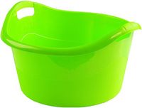 Hega Hogar Grote teil/afwasbak/kuip - kunststof - rond - handvatten - 45 x 27 cm - 18 liter - groen - huishouden/schoonmaak/wasgoed