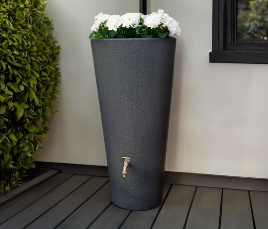 Prestige Water Regenton Rond zwart 160L incl. messing kraantje