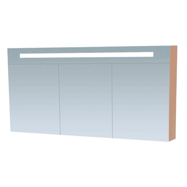 Saniclass Double Face spiegelkast 140x70x15cm 3 deuren met LED verlichting Legno Calore 7094