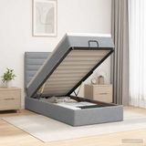 vidaXL Ottoman bed met matras, lichtgrijs, 100 x 200 cm, stof