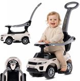 Sun Baby Loopauto kinderauto schuifauto vanaf 1 jaar en duwauto met claxon en muziek, opbergruimte onder de zitting (Wit)