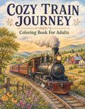 Cozy Train Journey Coloring Book For Adults