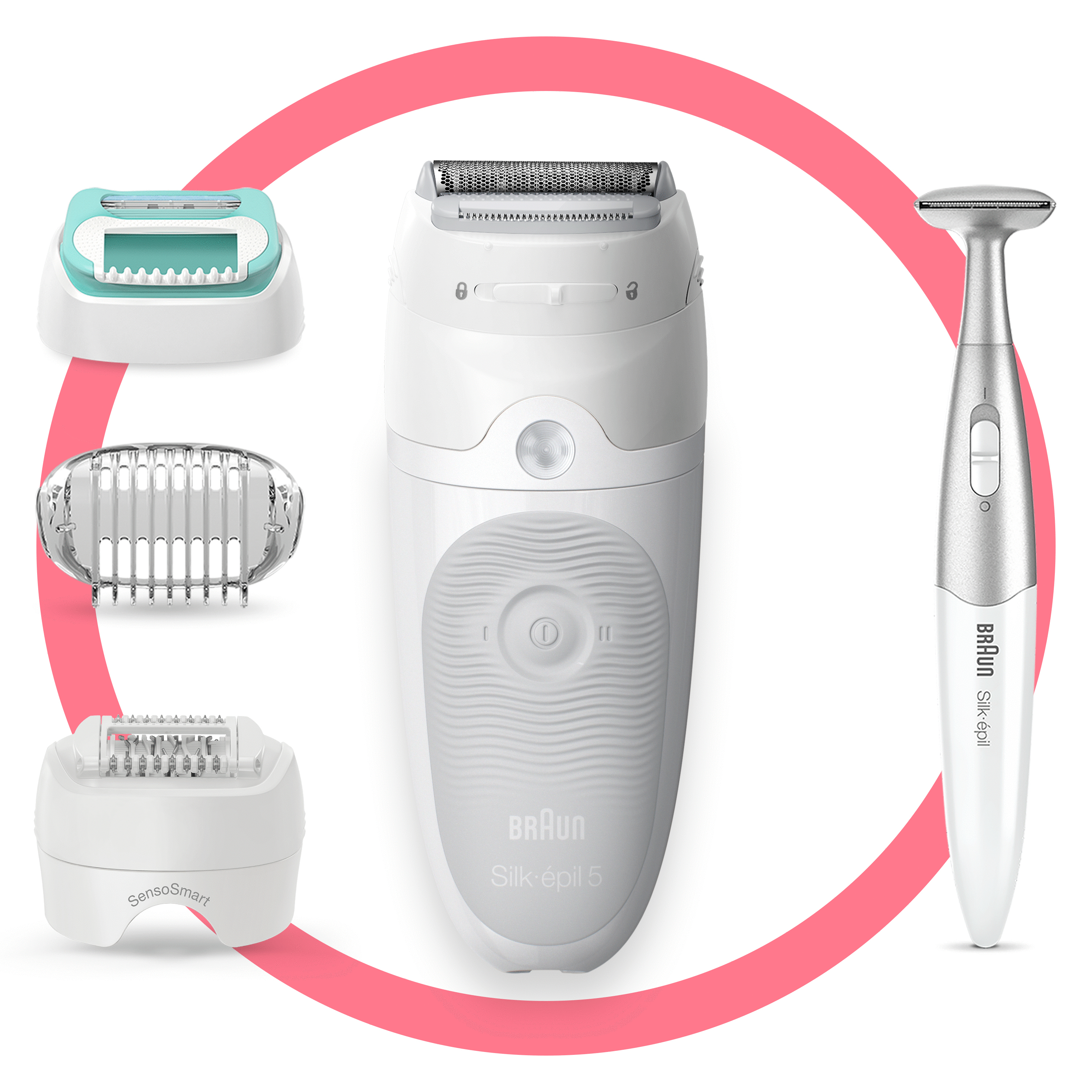 Braun Braun Silk-&#233;pil 5 5-825 Epilator Voor Zachte Ontharing, Wit/Grijs