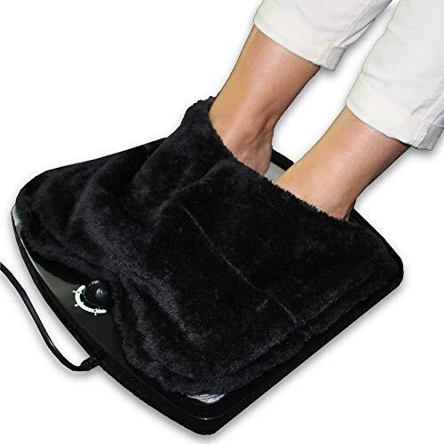 Fishtec Elektrische voetenwarmer, voetenzak met thermostaat, 2 temperatuurniveaus, houdt je voeten in 2 minuten warm, overtrek machinewasbaar, zwart
