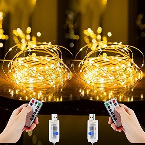 Nasharia LED-lichtsnoer met 100 LEDs - Warmwit - Waterdicht - Met schakelaar