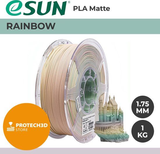 eSun ePLA-Matte Filament - Rainbow - 1.75mm - 1kg