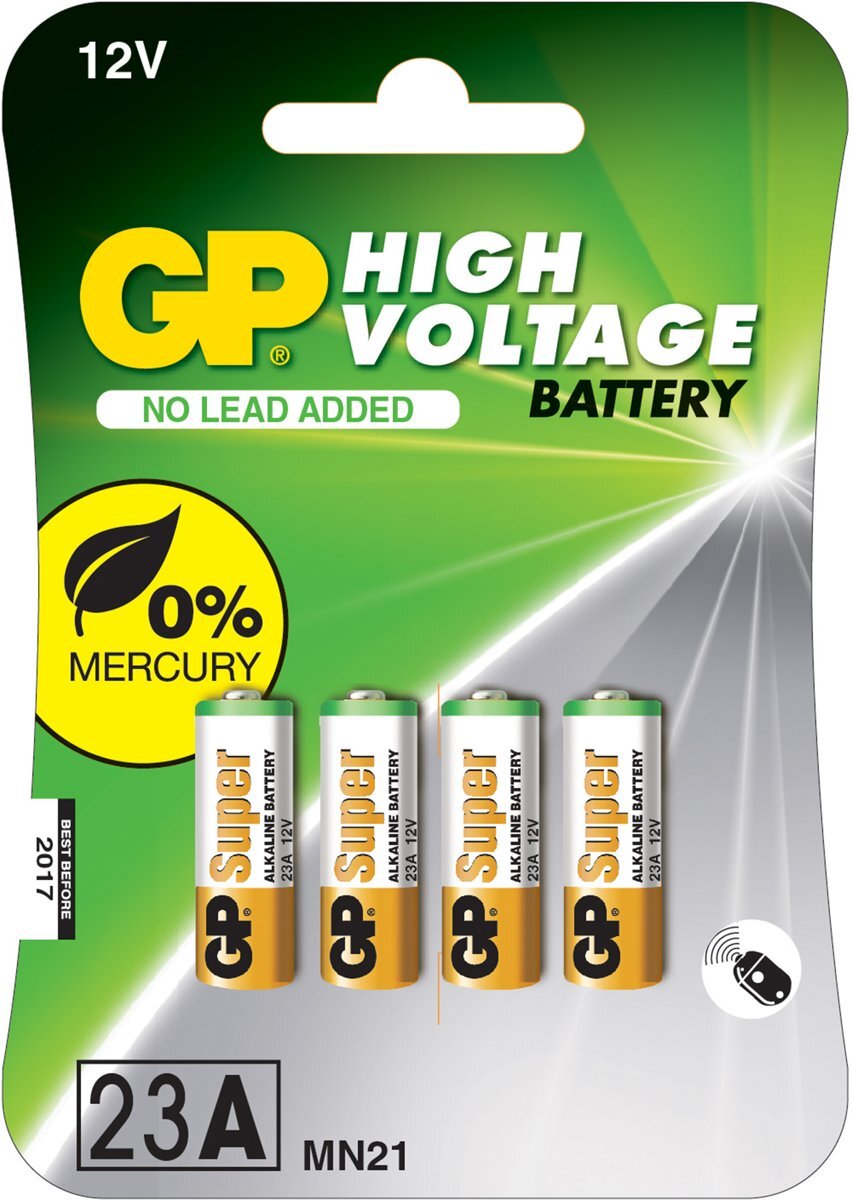 GP Batteries """ Hoog voltage alkaline rondcel 23A (MS21 / MN21), blister 4""