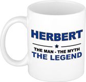 Bellatio Decorations naam cadeau mok - Herbert - man myth legend - koffiemok - 300 ml - collega - vaderdag