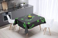 Bonamaison Tafelkleed, Anti-Mold, Sneldrogend, Waterdicht, 100% Polyester Tafellaken, Neon groene rook, 140 x 140 Cm