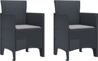 vidaXL Fauteuil de jardin lot de 2 anthracite gris clair polypropylène
