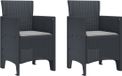 vidaXL Fauteuil de jardin lot de 2 anthracite gris clair polypropylène