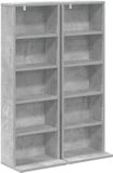 vidaXL CD Kast 2 st Betongrijs 33 x 23,5 x 97,5 cm Bewerkt hout