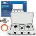 ZMC gasfornuis met 3 pitten, kampeerfornuis met slang en regelaar, voor propaangas LPG, 2x 2,2 kW + 1x 1,0 kW brander, fornuis met drie pitten voor buitenkamperen, 2-traps vlam, verbruik 393 g/u