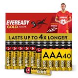 Eveready Gold alkaline AAA-batterijen, verpakking van 40, duurzame drievoudige A-batterijen voor huishoudelijke apparaten (Amazon Exclusive)