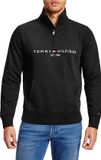 Tommy Hilfiger Logo Mock Sweater - Zwart - Maat L - Mannen