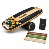 FunLife MOVE Balance Board Set met Rol en 3 Weerstandsbanden - Zwart/Kleurrijk