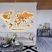 LosokaWood Décoration murale carte du monde avec rétroéclairage LED 3D Wzór XI