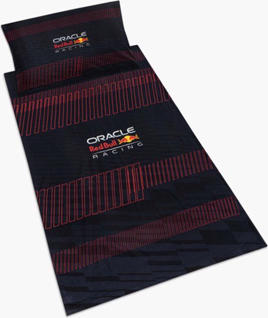 Oracle Red Bull Racing Dekbedovertrek Eenpersoons - Max Verstappen - Blauw