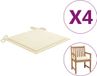 vidaXL Tuinstoelkussens - 4 stuks - 50x50x3 cm - Oxford stof - Crèmekleurig