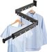 Bol Rack à linge rétractable pour montage mural, 120 cm, tringle à vêtements murale extensible avec 15 crochets, séchoir à linge pliable en alliage d'aluminium pour balcon, salle de bain et chambre à coucher