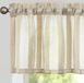 Vitrage met trekkoord, transparant, bistrogordijn, landhuisstijl, strepen, voile, keukengordijn, gestreept, keukengordijnen voor keuken, badkamer, klein raam, 130 x 35 cm, beige, 1 stuk