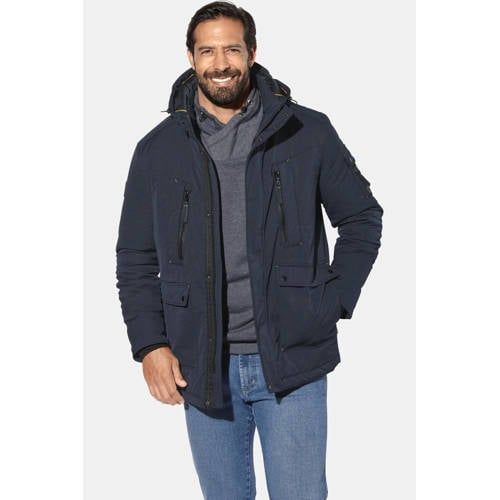 Jan Vanderstorm gewatteerde jas Plus Size donkerblauw