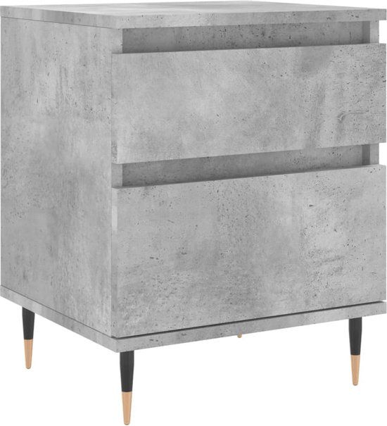 vidaXL Nachtkastje 40x35x50 cm Bewerkt Hout Betongrijs