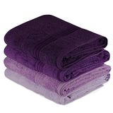 Badhanddoekenset (4-delig) lichtpaars, paars, violet, donkerpaars
