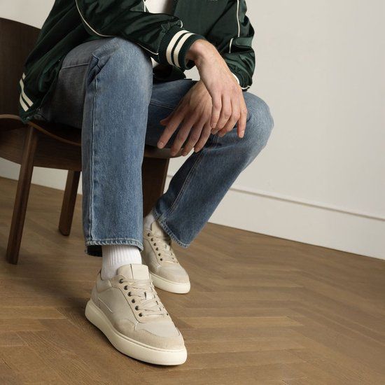 Manfield - Grijze suède sneakers - Maat 45