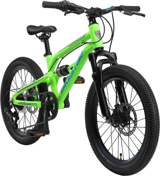 Bikestar Alu MTB Fully - 20 inch - 7 speed - Green