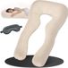 ELONEO XXL coussin de sommeil latéral avec housse – coussin de grossesse et coussin d'allaitement – grand coussin corporel pour dormeurs latéraux, crème