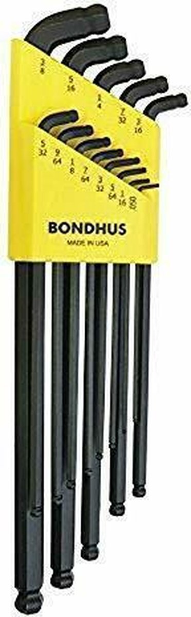 Bondhus 67037 Stubby dubbele bal End L-moersleutel Set met ProGuard Finish en extra lange arm, 13 stuk