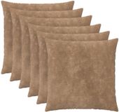 vidaXL Kussensloop Taupe 80 x 80 cm Microfiber Fleece 6 stuks