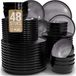 PURE LIVING INTERIOR DESIGN Pure Living Ibiza Dark Serviesset 12 persoons - 48-delig - Grijs - Aardewerk