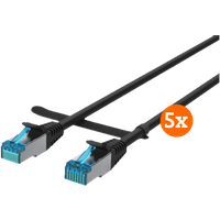 BlueBuilt Netwerkkabel STP CAT6 0,5 meter Zwart 5-Pack