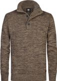 Petrol Industries Men's Sweater - Knitted Sweater - Regular Fit - Stand-up Collar - Cotton - Sweaters - Pullover - Orange - Size L