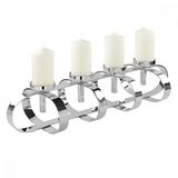 Fink GORDEN stompkaarsenlamp, 4-vlammig aluminium, vernikkeld zilverkleuren