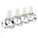 Fink GORDEN stompkaarsenlamp, 4-vlammig aluminium, vernikkeld zilverkleuren