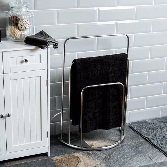 Bath Vida 3-Tier Bathroom Rack Free Floor Standing Metal, Chrome