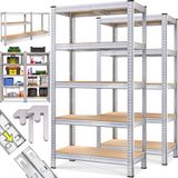 Monzana Opbergrek - Set van 2 Belastbaar tot 700kg 175x75x30 - Zilver
