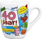 123 Kado koffiemok Cartoon cadeau koffiemok/theebeker - 40 jaar vrouw - 300 ml - 40e verjaardag - cadeau koffiemok