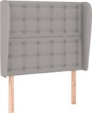 vidaXL Hoofdbord met randen 103x23x118/128 cm stof lichtgrijs